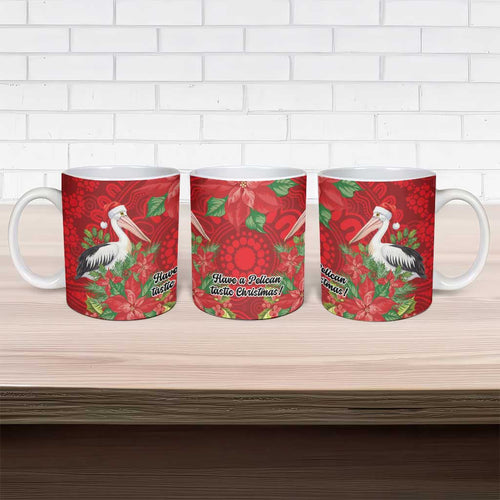 Australian Pelican Ceramic Mug Aboriginal Inspired Christmas - Aussie Hoodie