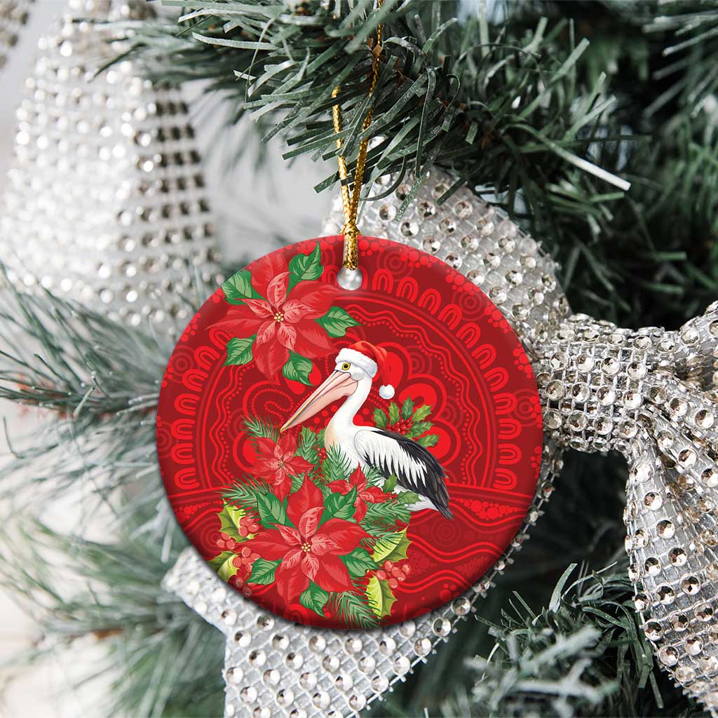 Australian Pelican Ceramic Ornament Aboriginal Inspired Christmas - Aussie Hoodie