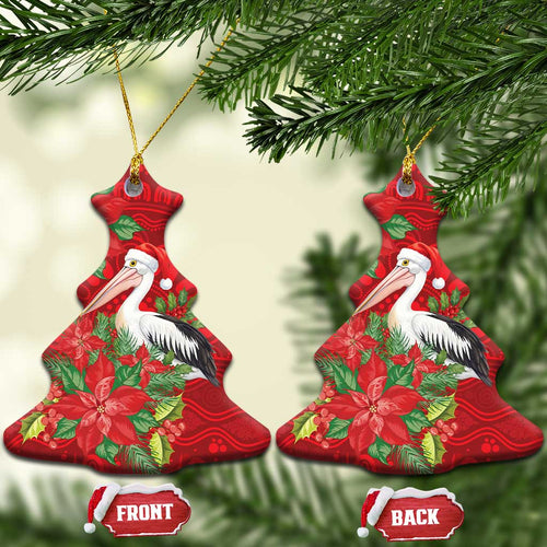 Australian Pelican Ceramic Ornament Aboriginal Inspired Christmas - Aussie Hoodie
