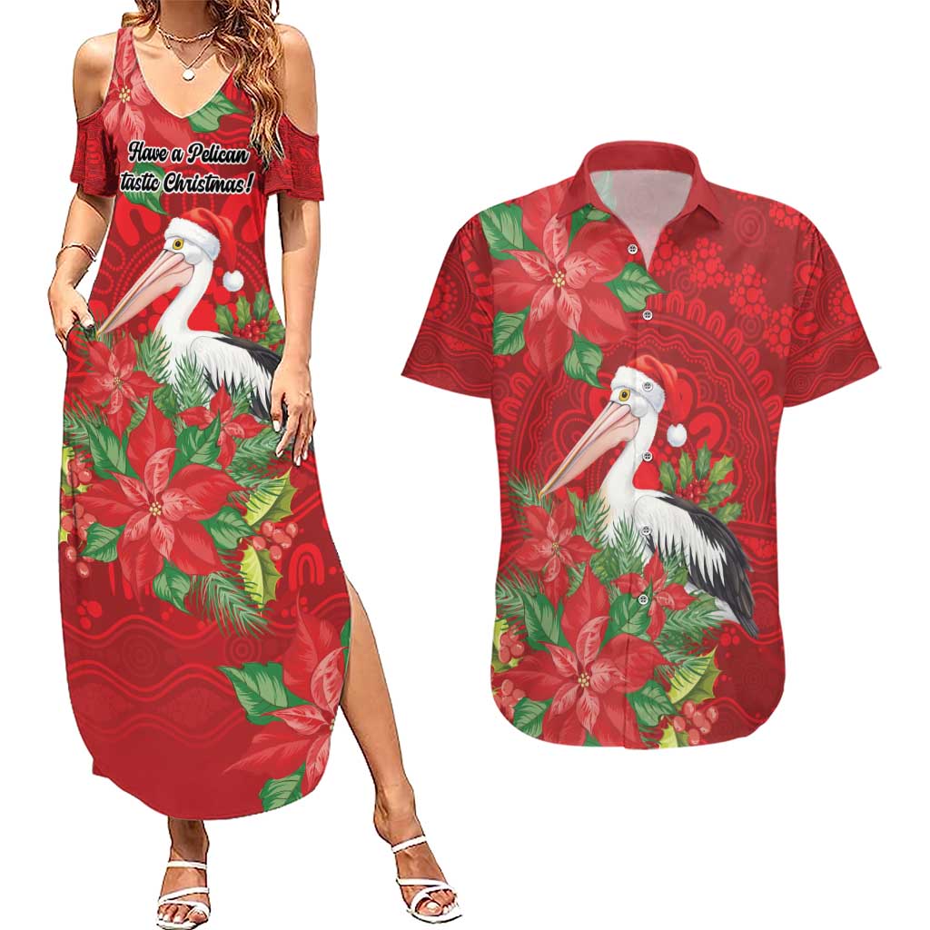 Australian Pelican Couples Matching Summer Maxi Dress and Hawaiian Shirt Aboriginal Inspired Christmas - Aussie Hoodie