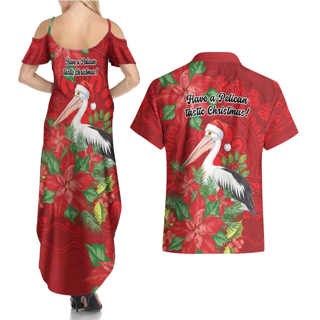 Australian Pelican Couples Matching Summer Maxi Dress and Hawaiian Shirt Aboriginal Inspired Christmas - Aussie Hoodie