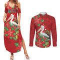 Australian Pelican Couples Matching Summer Maxi Dress and Long Sleeve Button Shirt Aboriginal Inspired Christmas - Aussie Hoodie