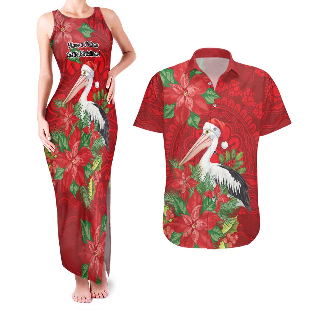 Australian Pelican Couples Matching Tank Maxi Dress and Hawaiian Shirt Aboriginal Inspired Christmas - Aussie Hoodie