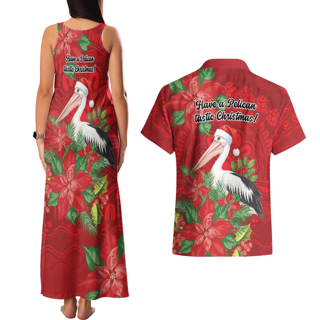Australian Pelican Couples Matching Tank Maxi Dress and Hawaiian Shirt Aboriginal Inspired Christmas - Aussie Hoodie