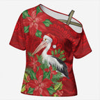 Australian Pelican Cross Shoulder Shirt Aboriginal Inspired Christmas - Aussie Hoodie