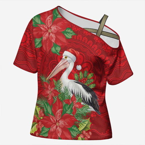 Australian Pelican Cross Shoulder Shirt Aboriginal Inspired Christmas - Aussie Hoodie