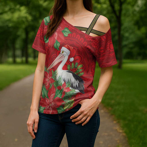 Australian Pelican Cross Shoulder Shirt Aboriginal Inspired Christmas - Aussie Hoodie