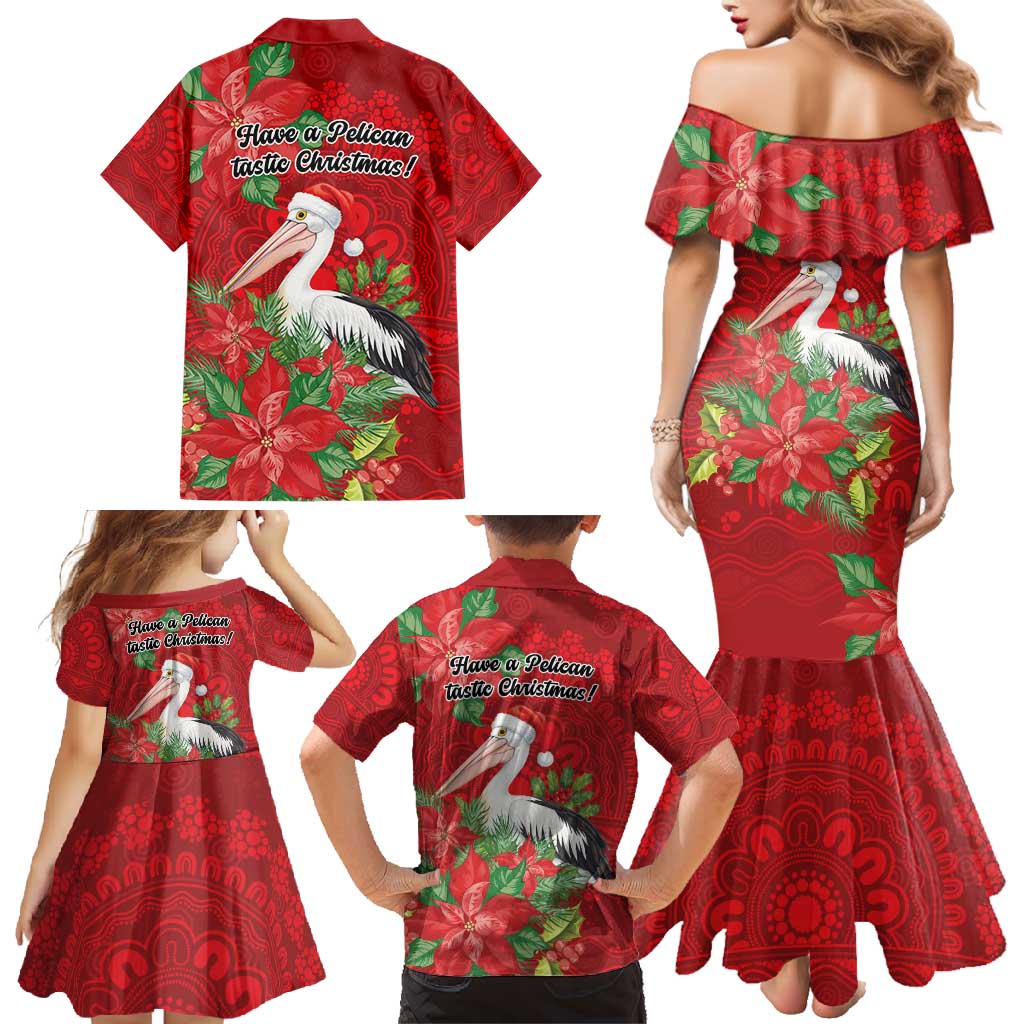 Australian Pelican Family Matching Mermaid Dress and Hawaiian Shirt Aboriginal Inspired Christmas - Aussie Hoodie