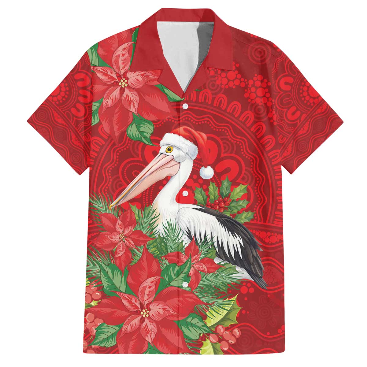 Australian Pelican Family Matching Off The Shoulder Long Sleeve Dress and Hawaiian Shirt Aboriginal Inspired Christmas - Aussie Hoodie