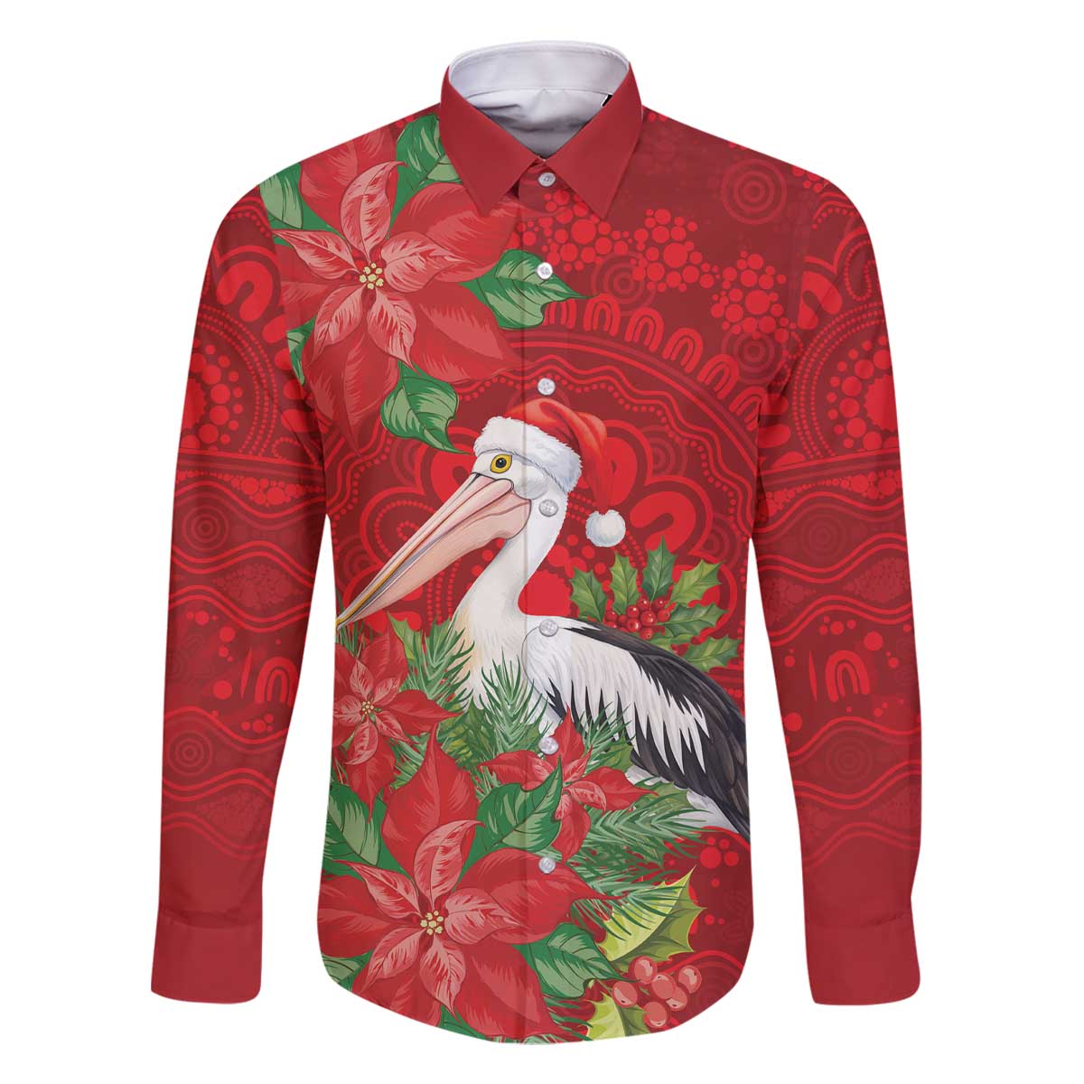 Australian Pelican Family Matching Off The Shoulder Long Sleeve Dress and Hawaiian Shirt Aboriginal Inspired Christmas - Aussie Hoodie