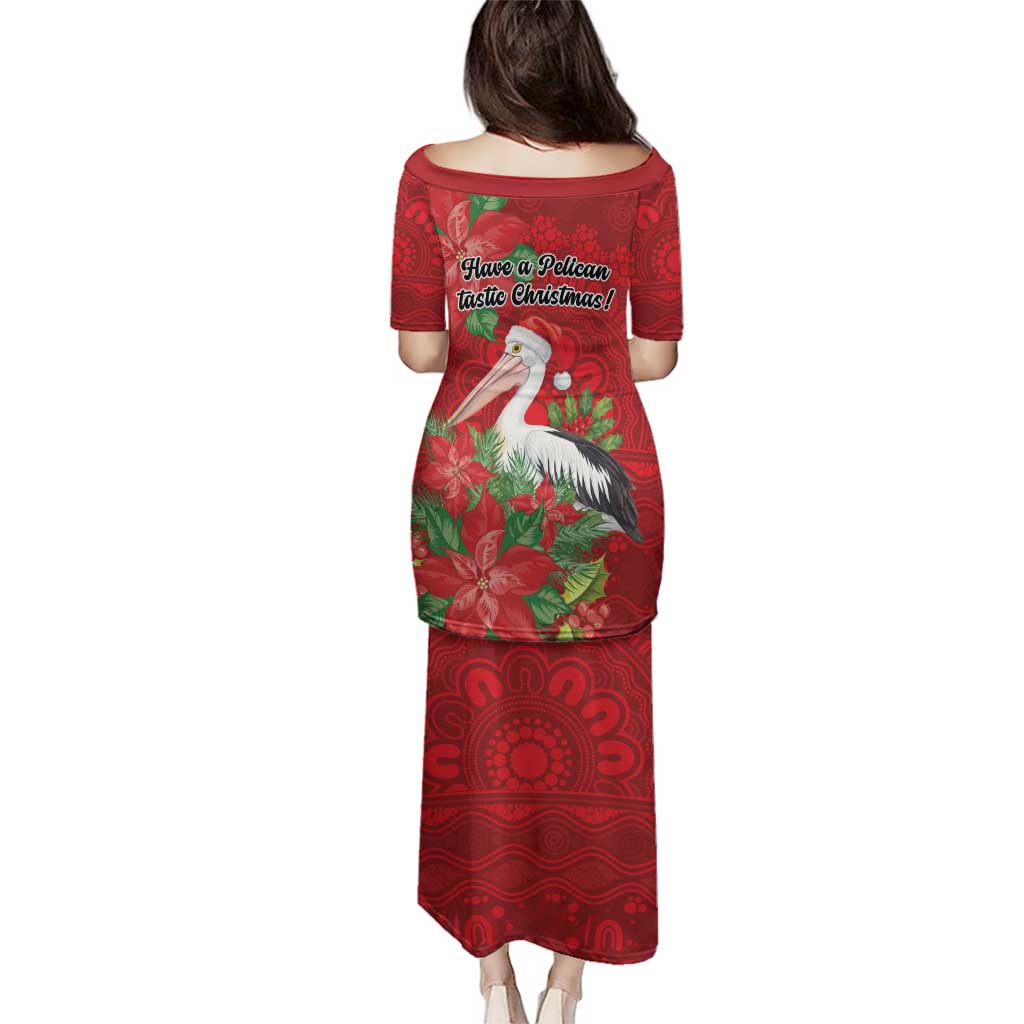 Australian Pelican Family Matching Puletasi and Hawaiian Shirt Aboriginal Inspired Christmas - Aussie Hoodie