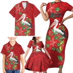 Australian Pelican Family Matching Short Sleeve Bodycon Dress and Hawaiian Shirt Aboriginal Inspired Christmas - Aussie Hoodie