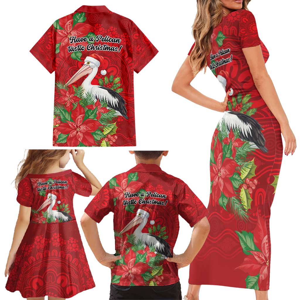 Australian Pelican Family Matching Short Sleeve Bodycon Dress and Hawaiian Shirt Aboriginal Inspired Christmas - Aussie Hoodie
