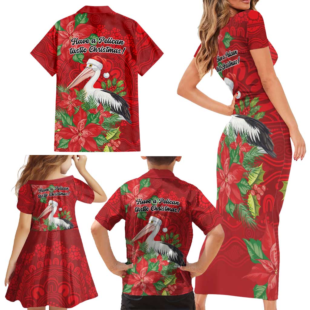 Australian Pelican Family Matching Short Sleeve Bodycon Dress and Hawaiian Shirt Aboriginal Inspired Christmas - Aussie Hoodie