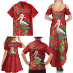 Australian Pelican Family Matching Summer Maxi Dress and Hawaiian Shirt Aboriginal Inspired Christmas - Aussie Hoodie