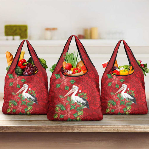 Australian Pelican Grocery Bag Aboriginal Inspired Christmas - Aussie Hoodie