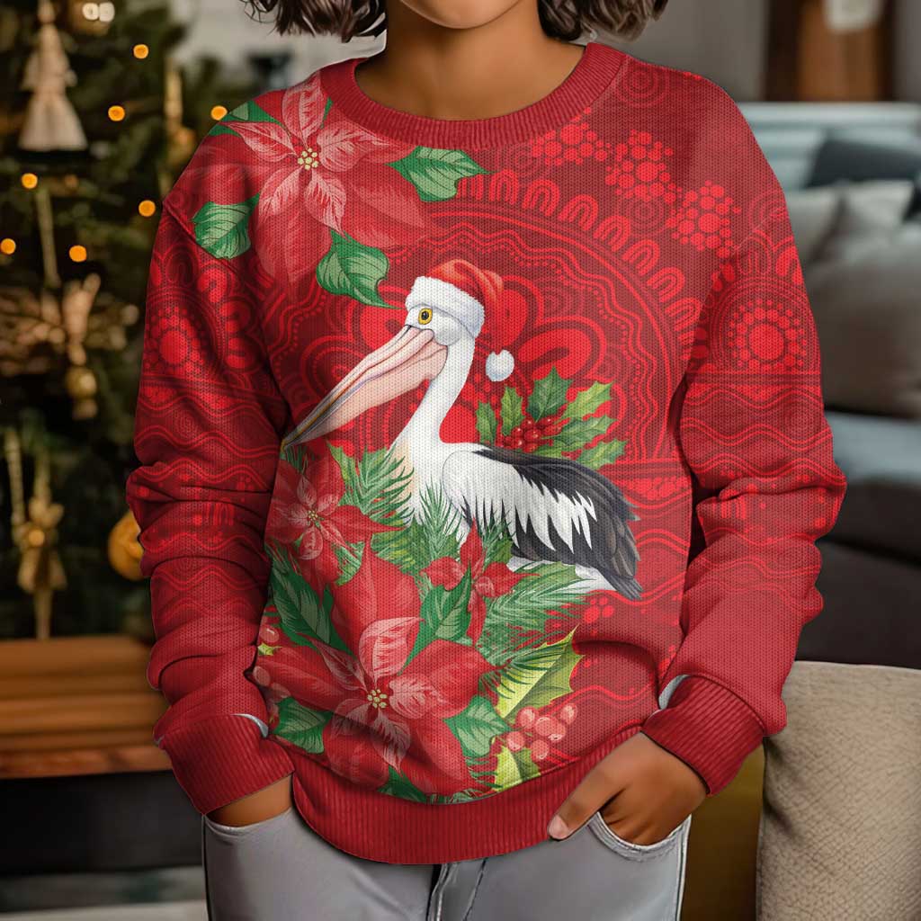 Australian Pelican Kid Ugly Christmas Sweater Aboriginal Inspired Christmas - Aussie Hoodie