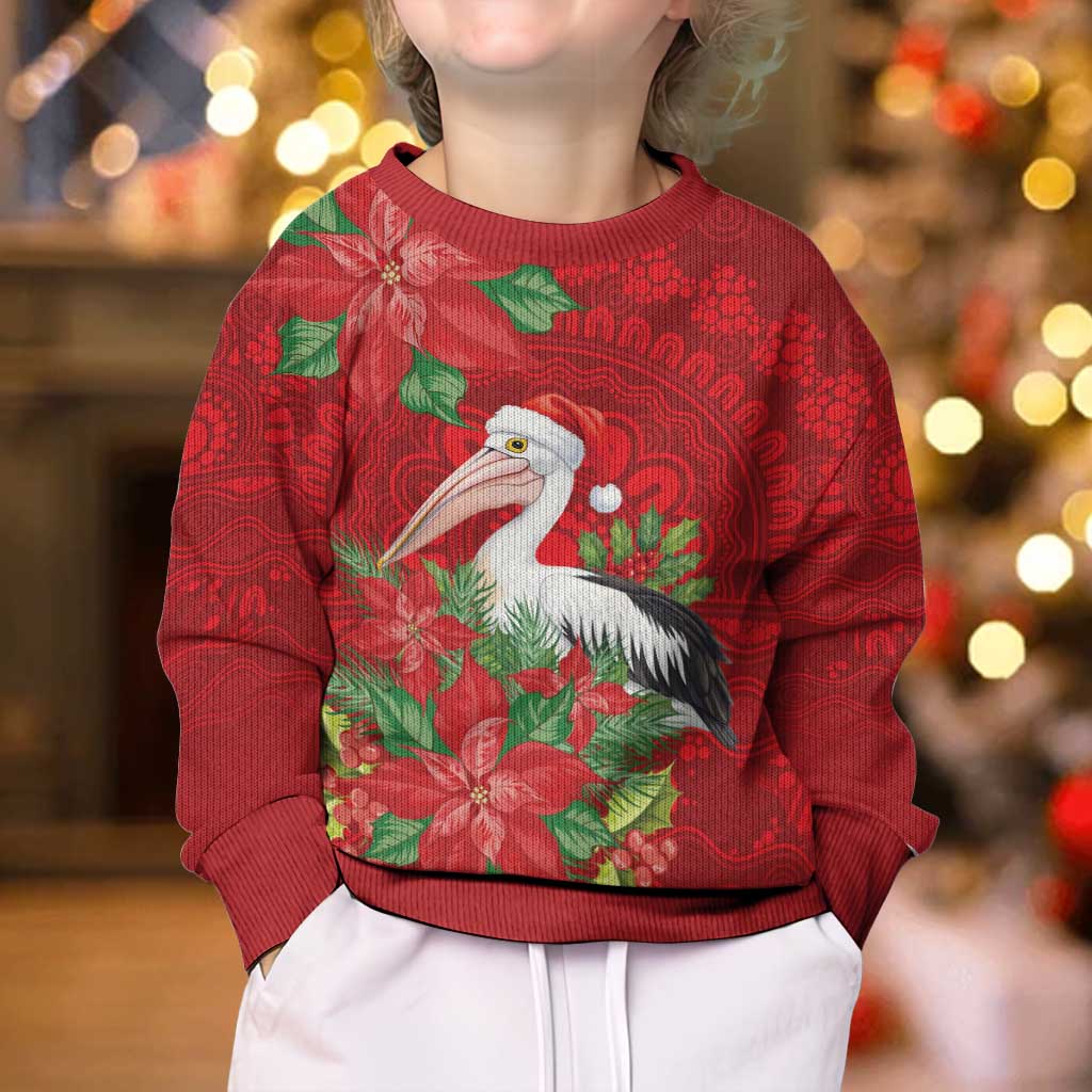 Australian Pelican Kid Ugly Christmas Sweater Aboriginal Inspired Christmas - Aussie Hoodie