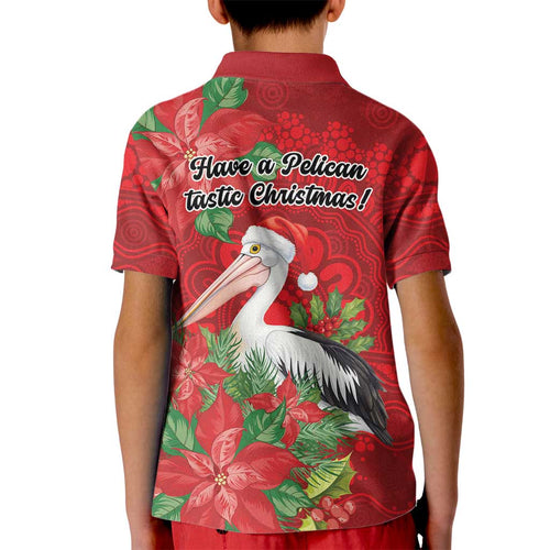 Australian Pelican Kid Polo Shirt Aboriginal Inspired Christmas - Aussie Hoodie