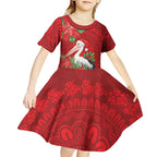 Australian Pelican Kid Short Sleeve Dress Aboriginal Inspired Christmas - Aussie Hoodie