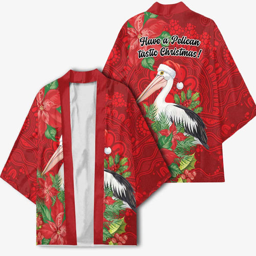 Australian Pelican Kimono Aboriginal Inspired Christmas - Aussie Hoodie