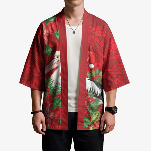 Australian Pelican Kimono Aboriginal Inspired Christmas - Aussie Hoodie
