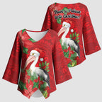 Australian Pelican Kimono Sleeve Blouse Aboriginal Inspired Christmas - Aussie Hoodie