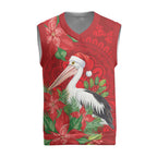 Australian Pelican Christmas Knitted V-Neck Vest Aboriginal Inspired Christmas - Aussie Hoodie