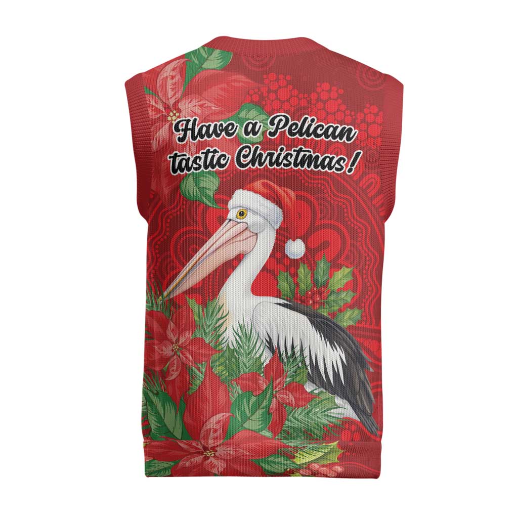 Australian Pelican Christmas Knitted V-Neck Vest Aboriginal Inspired Christmas - Aussie Hoodie