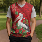 Australian Pelican Christmas Knitted V-Neck Vest Aboriginal Inspired Christmas - Aussie Hoodie