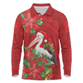 Australian Pelican Long Sleeve Polo Shirt Aboriginal Inspired Christmas - Aussie Hoodie
