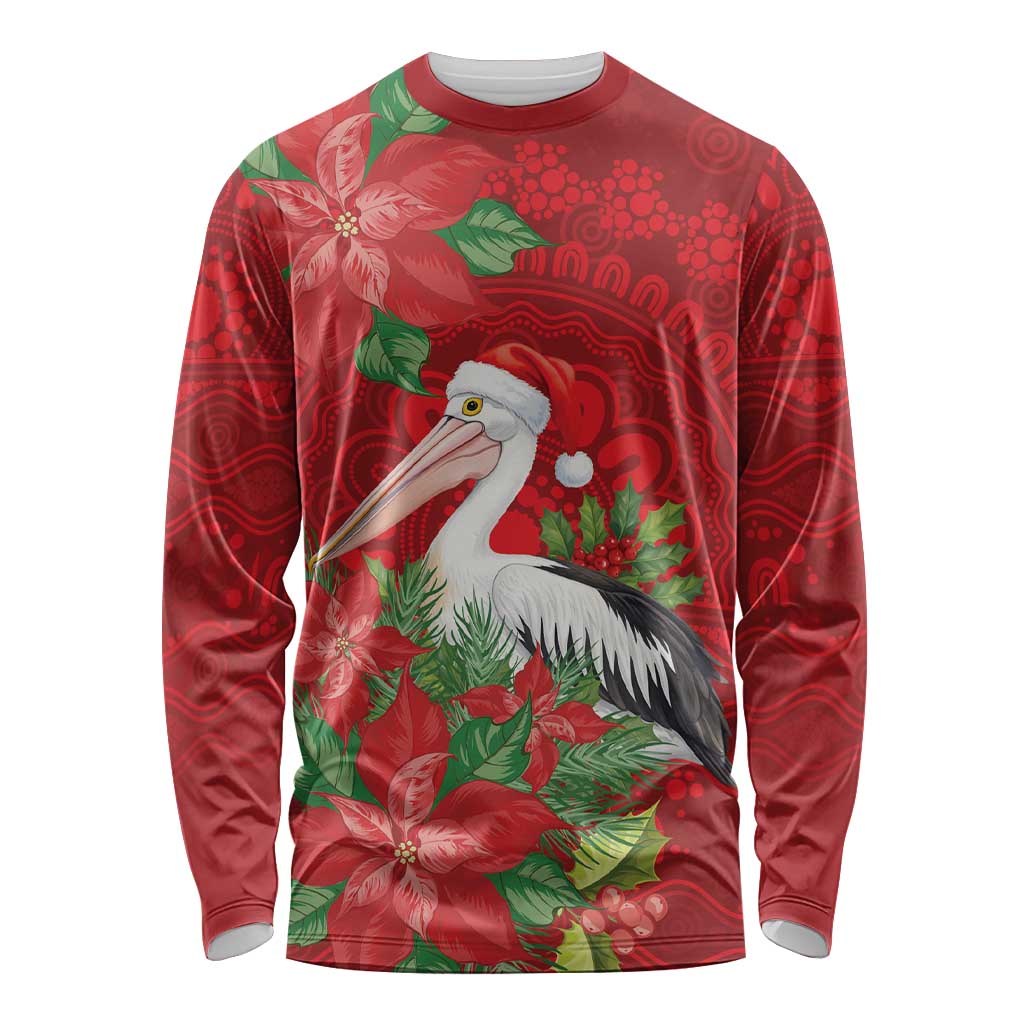 Australian Pelican Long Sleeve Shirt Aboriginal Inspired Christmas - Aussie Hoodie