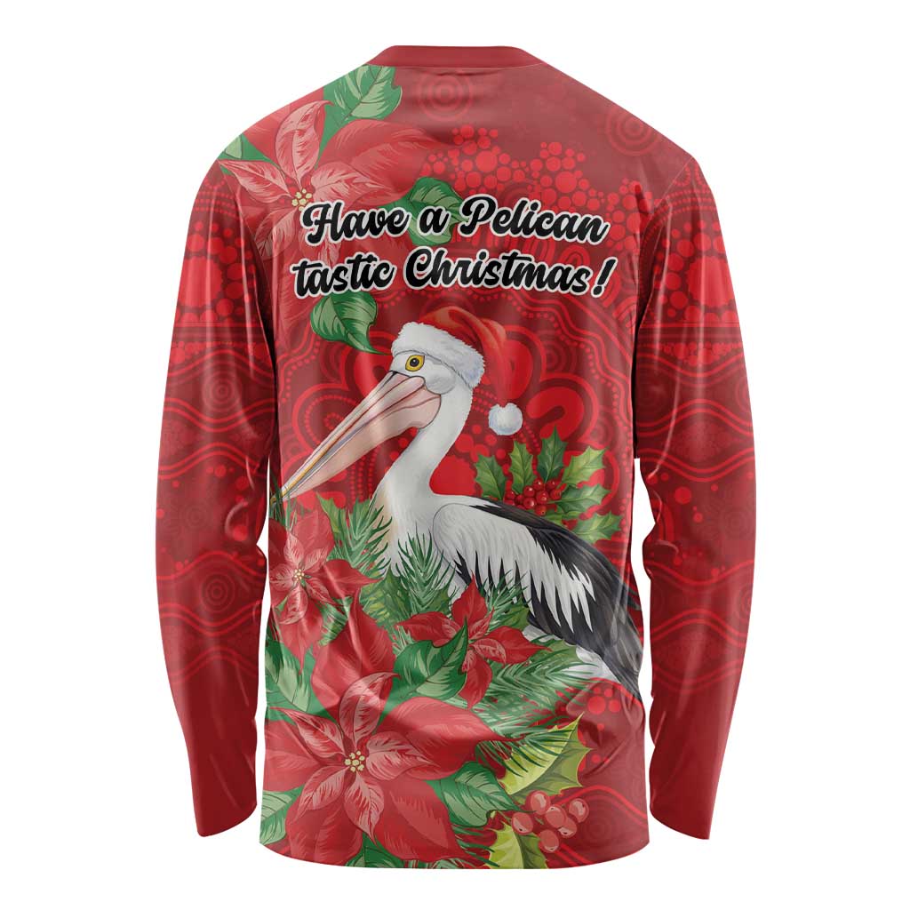 Australian Pelican Long Sleeve Shirt Aboriginal Inspired Christmas - Aussie Hoodie