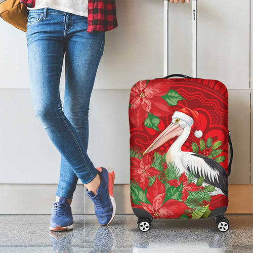 Australian Pelican Luggage Cover Aboriginal Inspired Christmas - Aussie Hoodie