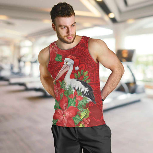 Australian Pelican Men Tank Top Aboriginal Inspired Christmas - Aussie Hoodie