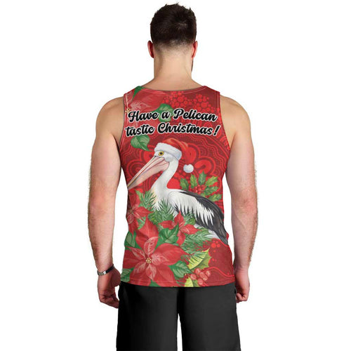 Australian Pelican Men Tank Top Aboriginal Inspired Christmas - Aussie Hoodie