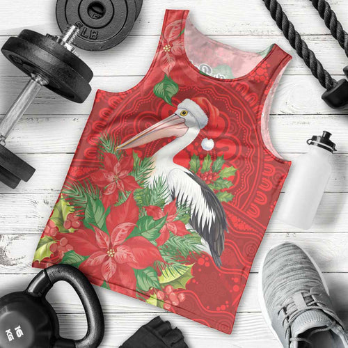 Australian Pelican Men Tank Top Aboriginal Inspired Christmas - Aussie Hoodie