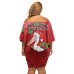 Australian Pelican Off Shoulder Short Dress Aboriginal Inspired Christmas - Aussie Hoodie