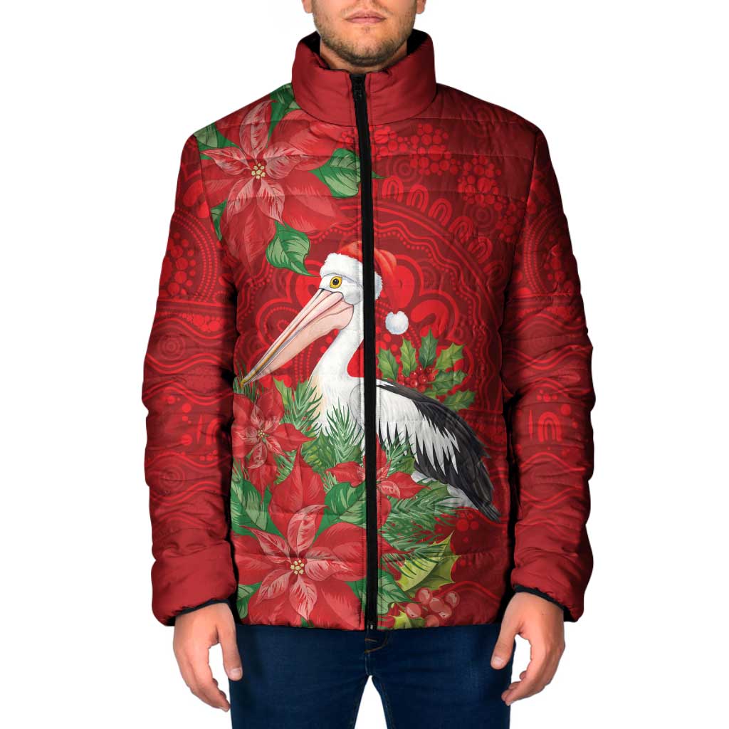 Australian Pelican Padded Jacket Aboriginal Inspired Christmas - Aussie Hoodie