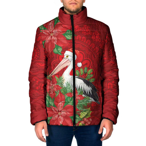 Australian Pelican Padded Jacket Aboriginal Inspired Christmas - Aussie Hoodie