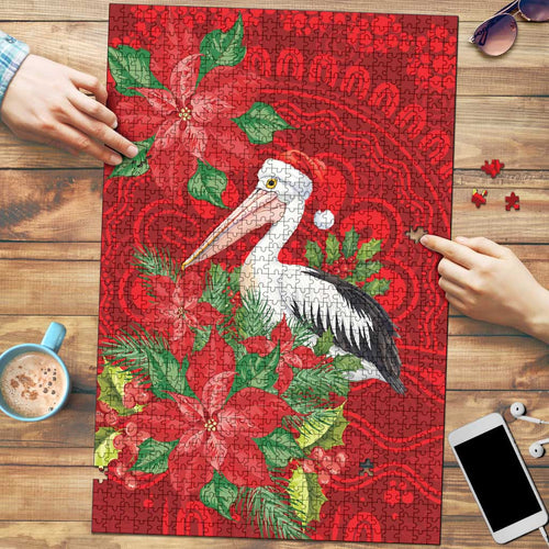 Australian Pelican Puzzle Aboriginal Inspired Christmas - Aussie Hoodie
