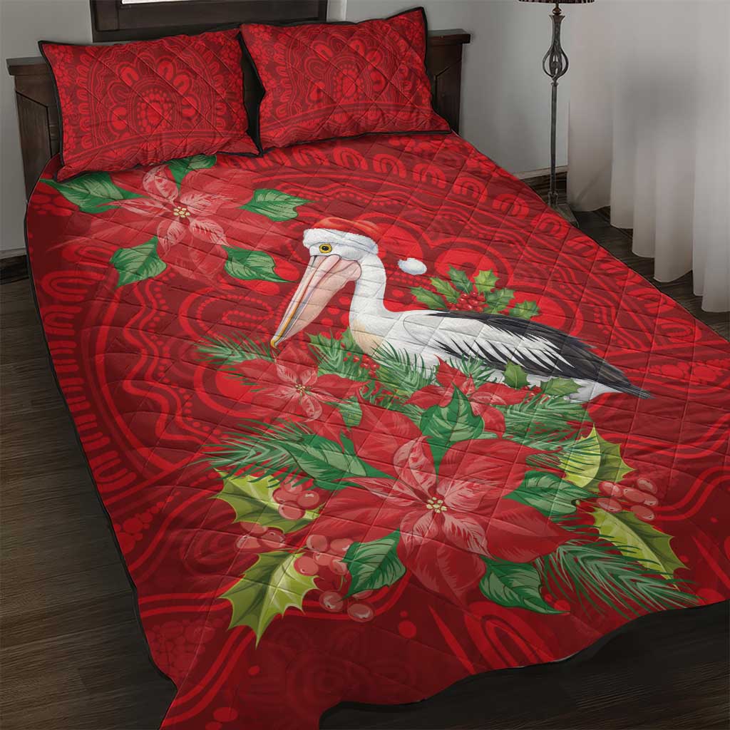 Australian Pelican Quilt Bed Set Aboriginal Inspired Christmas - Aussie Hoodie