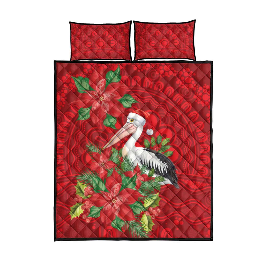 Australian Pelican Quilt Bed Set Aboriginal Inspired Christmas - Aussie Hoodie