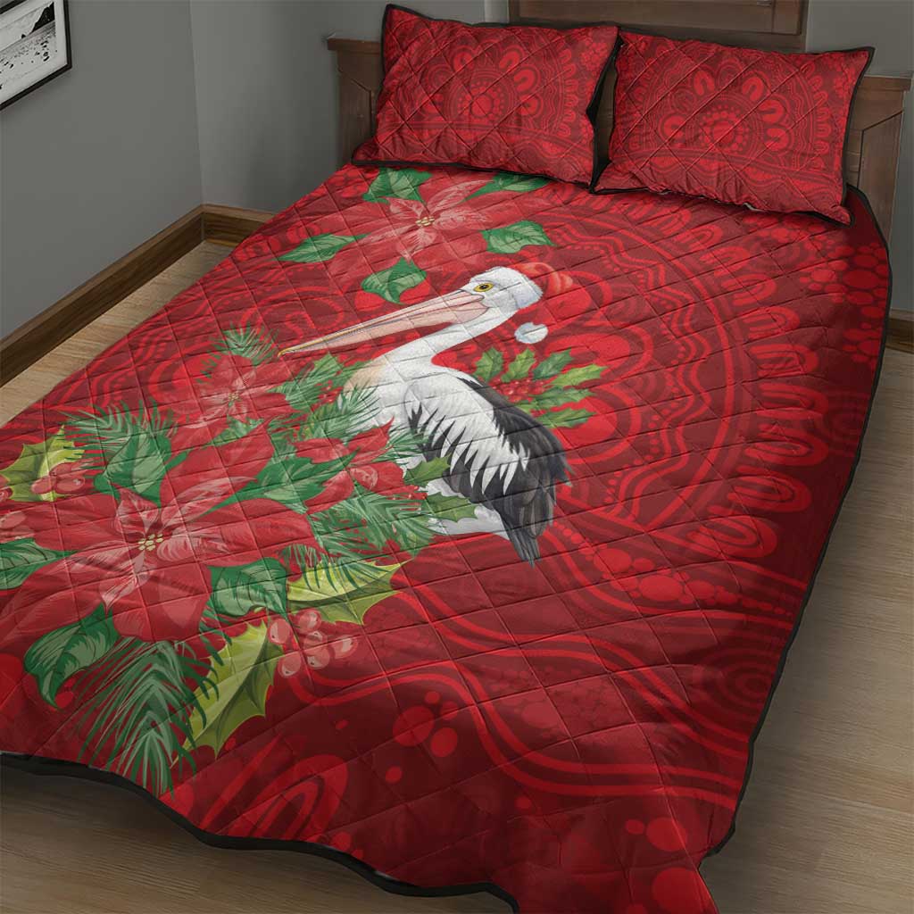 Australian Pelican Quilt Bed Set Aboriginal Inspired Christmas - Aussie Hoodie