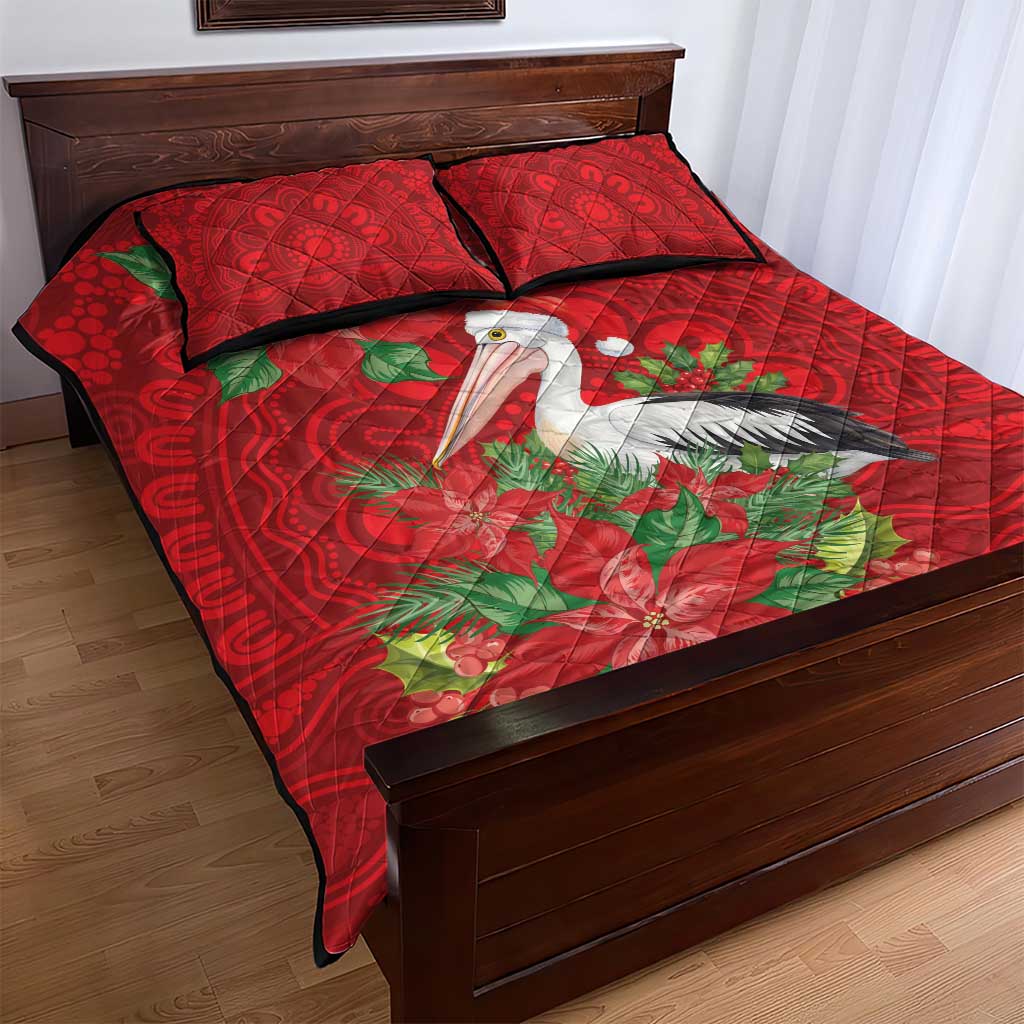 Australian Pelican Quilt Bed Set Aboriginal Inspired Christmas - Aussie Hoodie
