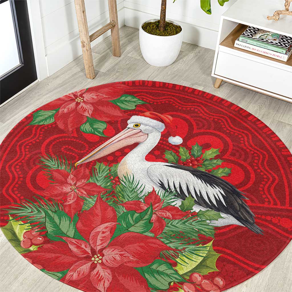 Australian Pelican Round Carpet Aboriginal Inspired Christmas - Aussie Hoodie