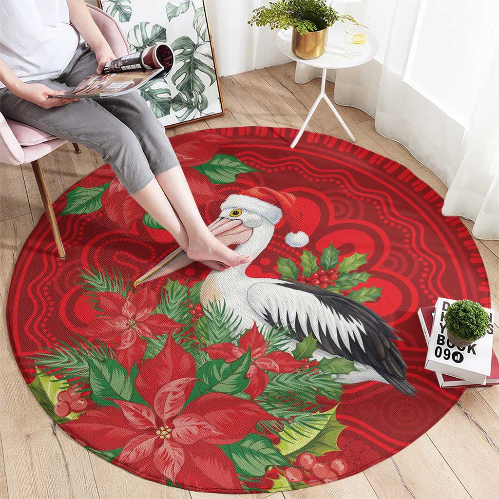Australian Pelican Round Carpet Aboriginal Inspired Christmas - Aussie Hoodie