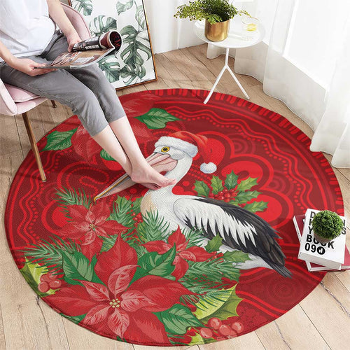Australian Pelican Round Carpet Aboriginal Inspired Christmas - Aussie Hoodie