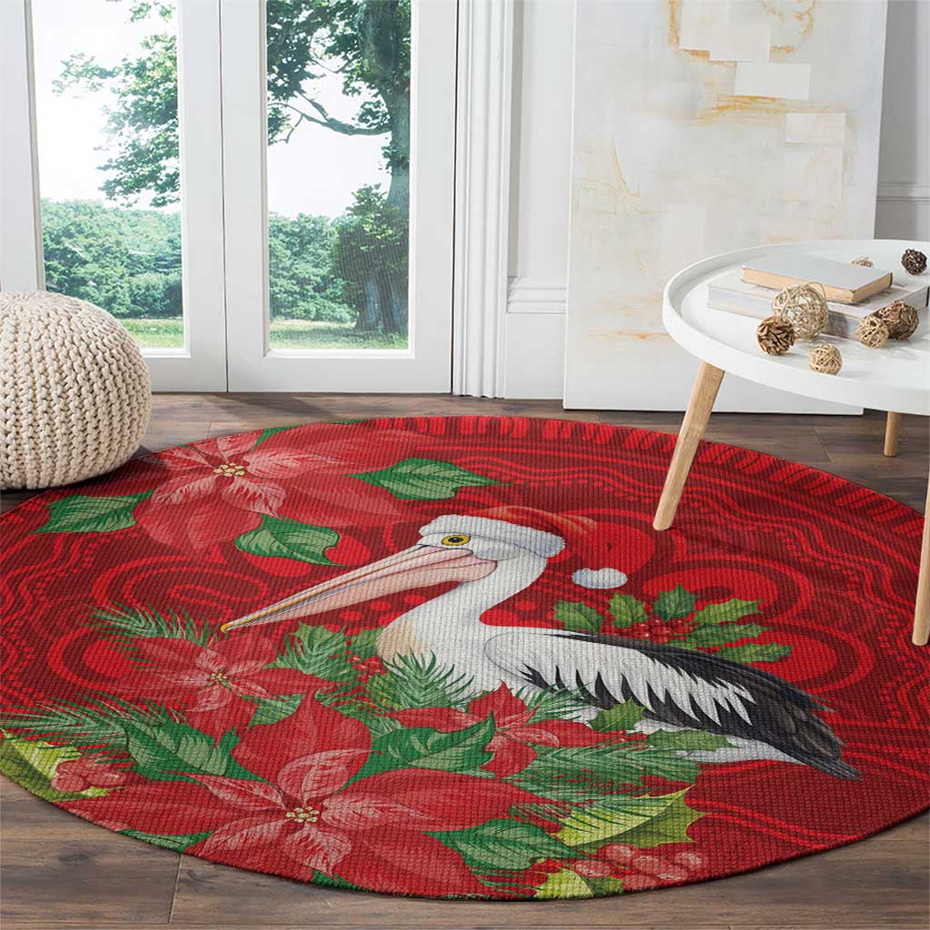 Australian Pelican Round Carpet Aboriginal Inspired Christmas - Aussie Hoodie