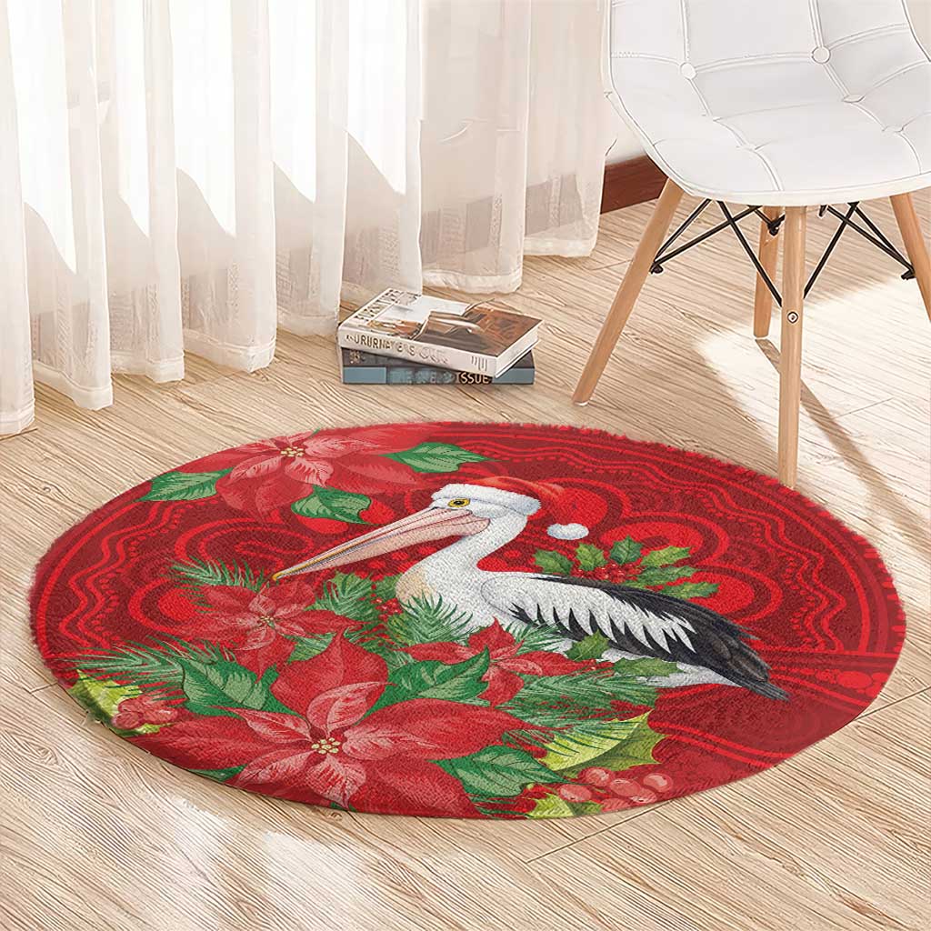 Australian Pelican Round Carpet Aboriginal Inspired Christmas - Aussie Hoodie